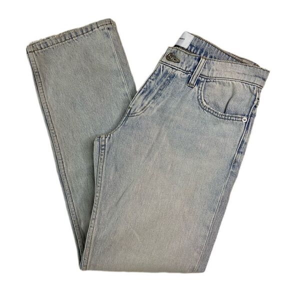 New Current Elliot Light Wash Mid-Rise Straight Leg Denim Jeans - Picture 12 of 13